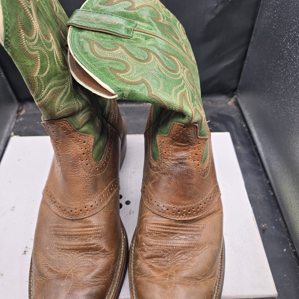 Justin Boots Green and Brown Western Boots‎